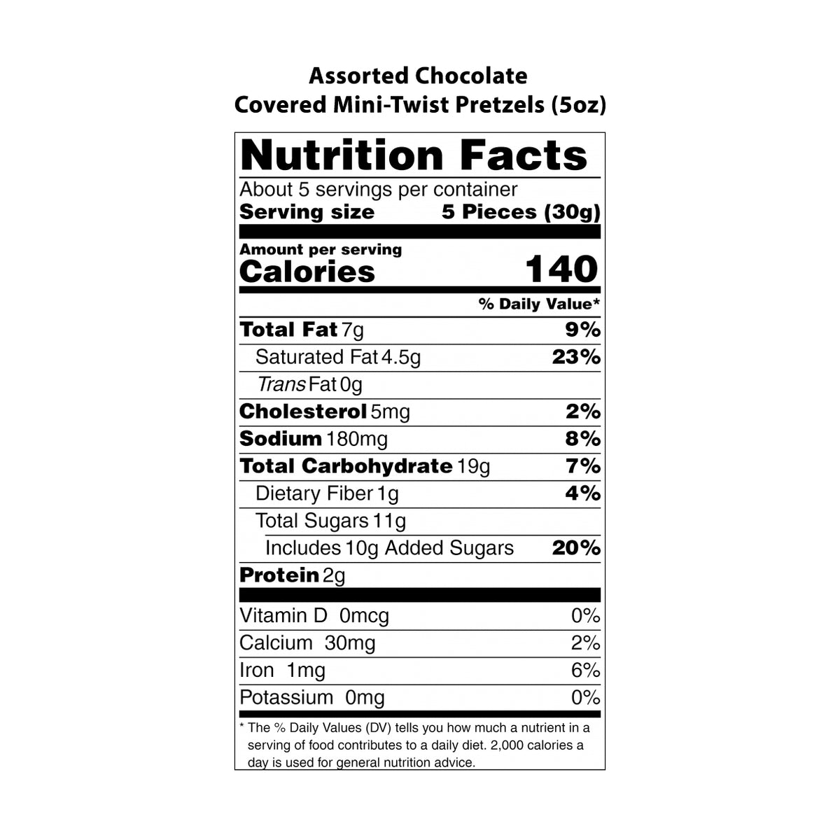 Chocolate Covered Mini-Twist Pretzels (5oz)